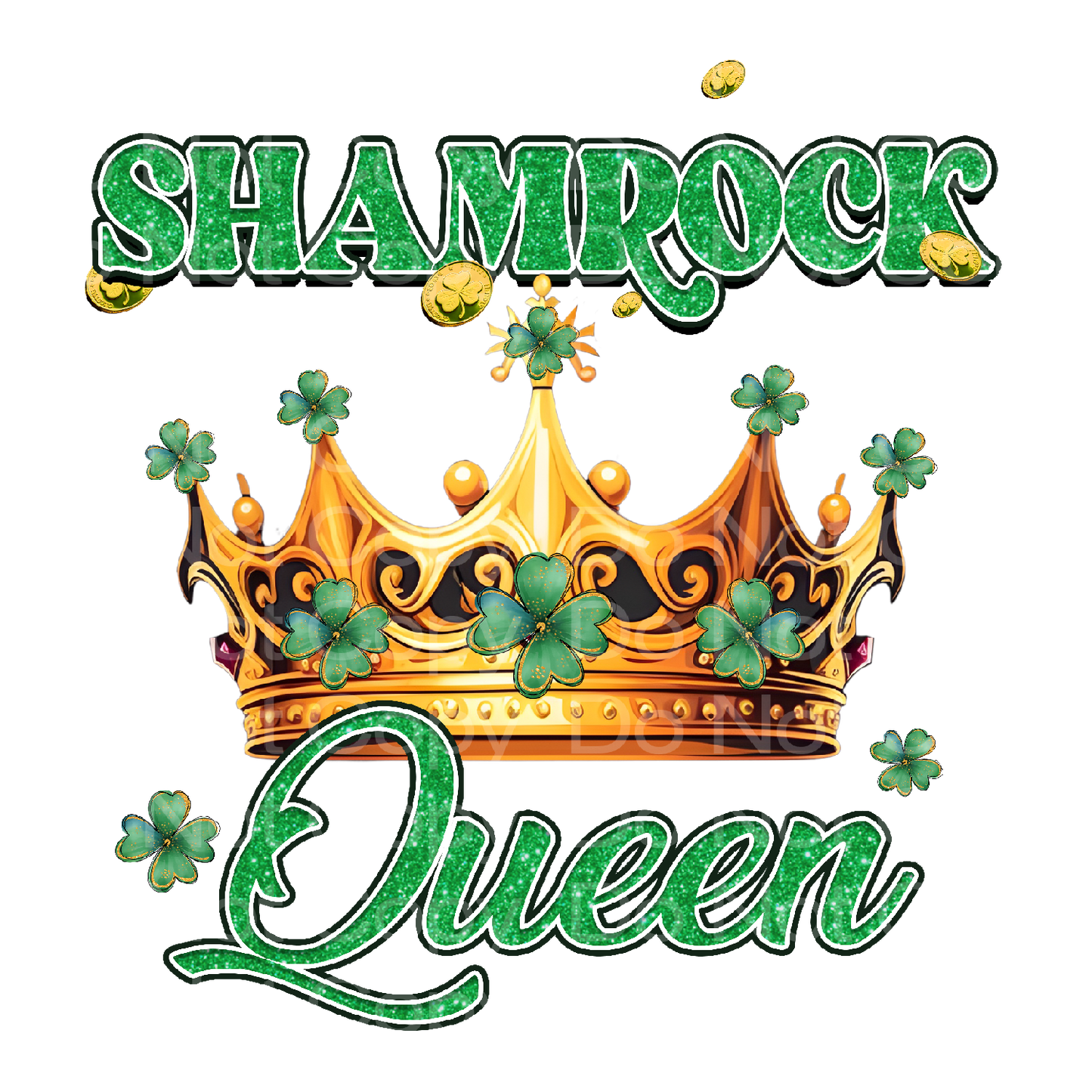 St Patrick's Shamrock Queen Crown Transfer Film 1416