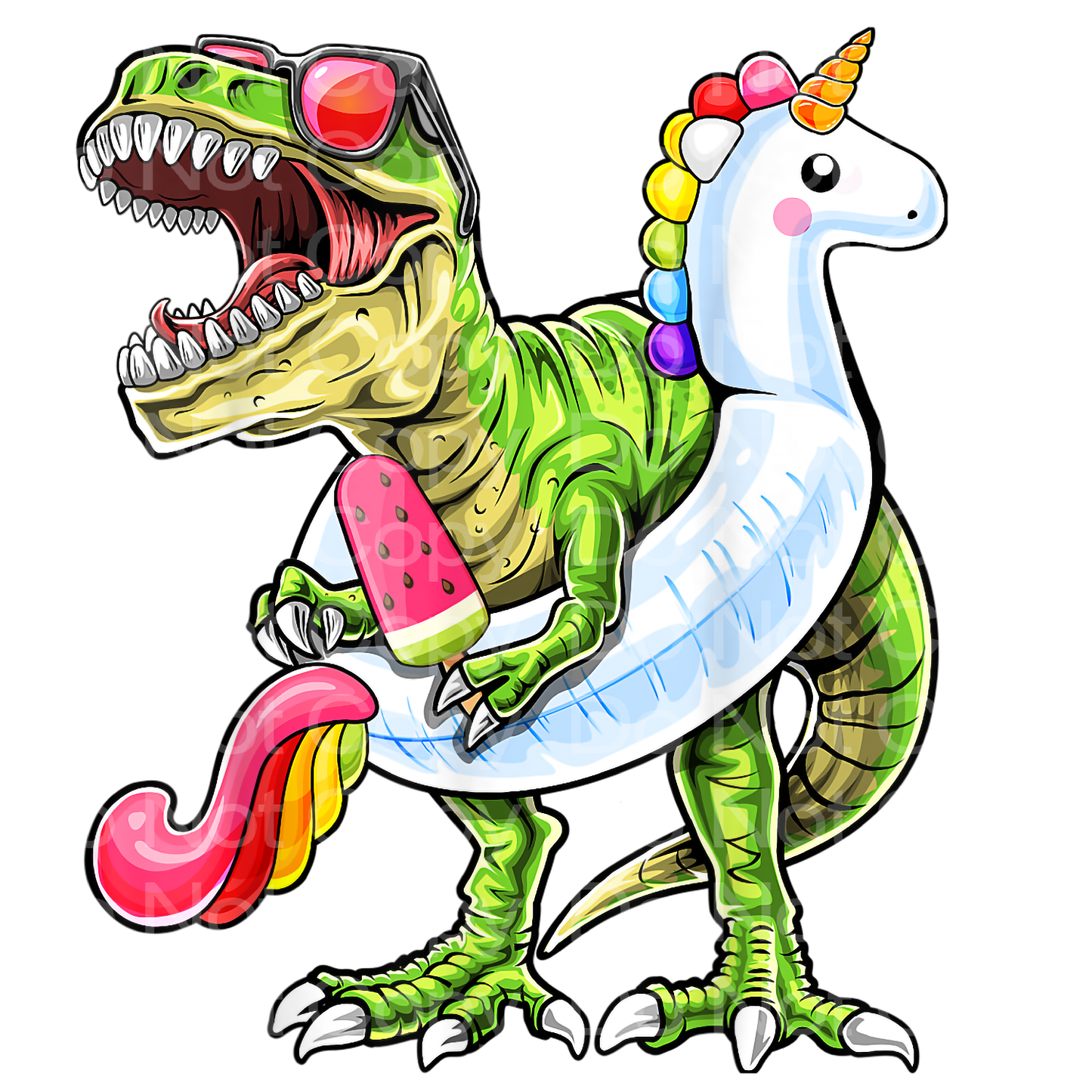 Summer Cool Dinosaur TRex Transfer Film 6002