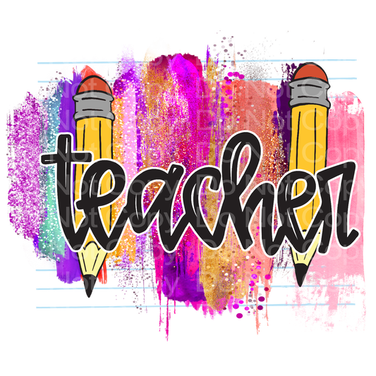 Pink Stripes Teacher Transfer Film 1829