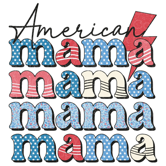 American Flag Mama Matching Transfer Film 2634