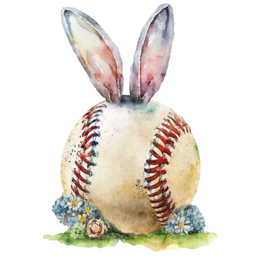 Easter Baseball Bunny Ears Transfer Film 2494