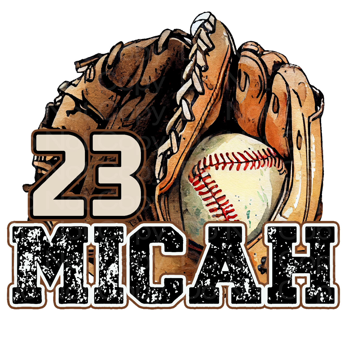 Customize it! Baseball Glove with Name & Number Transfer Film 5017