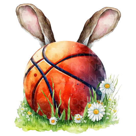 Easter Basketball Bunny Ears Transfer Film 2496