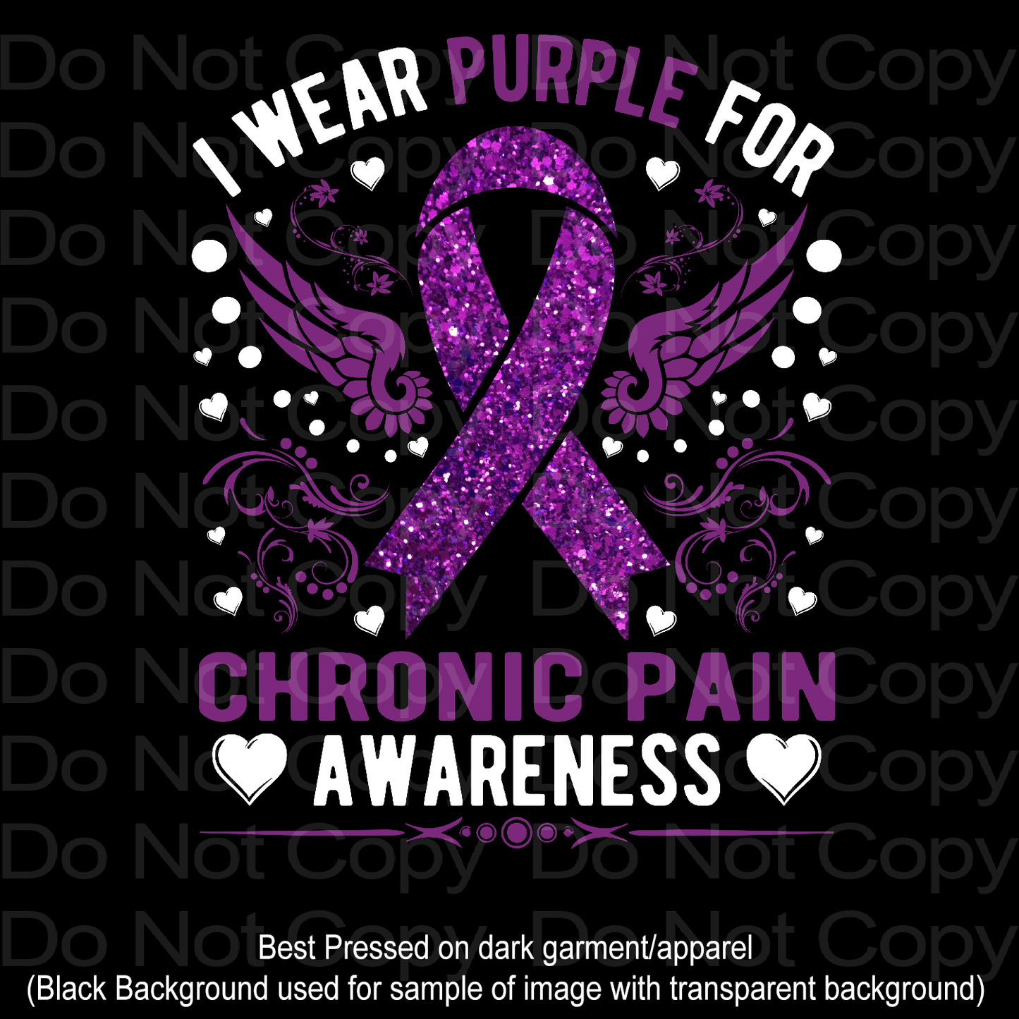 I wear Purple for Chronic Pain Awareness Transfer Film 1537