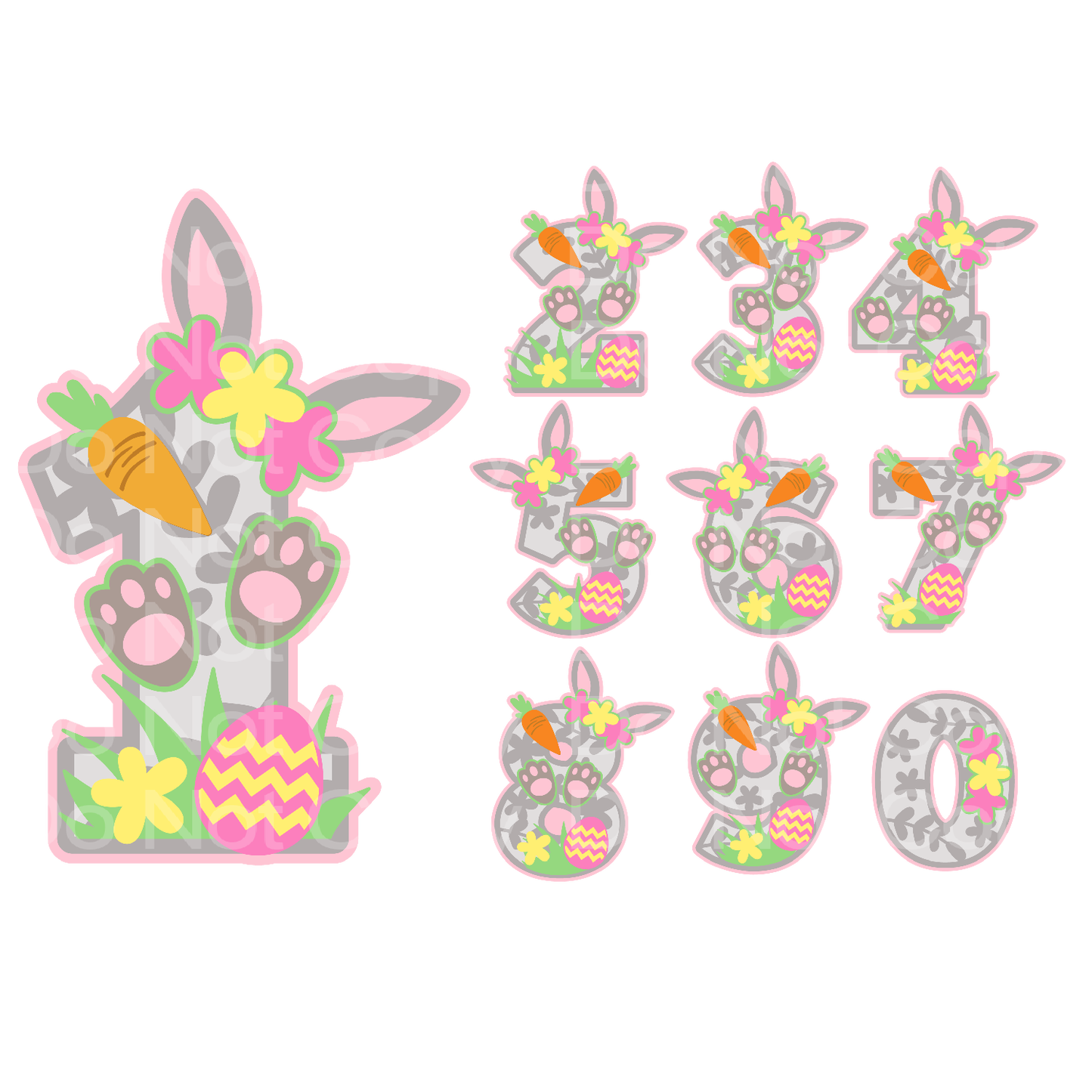 Easter Celebration Number Transfer Film 3032