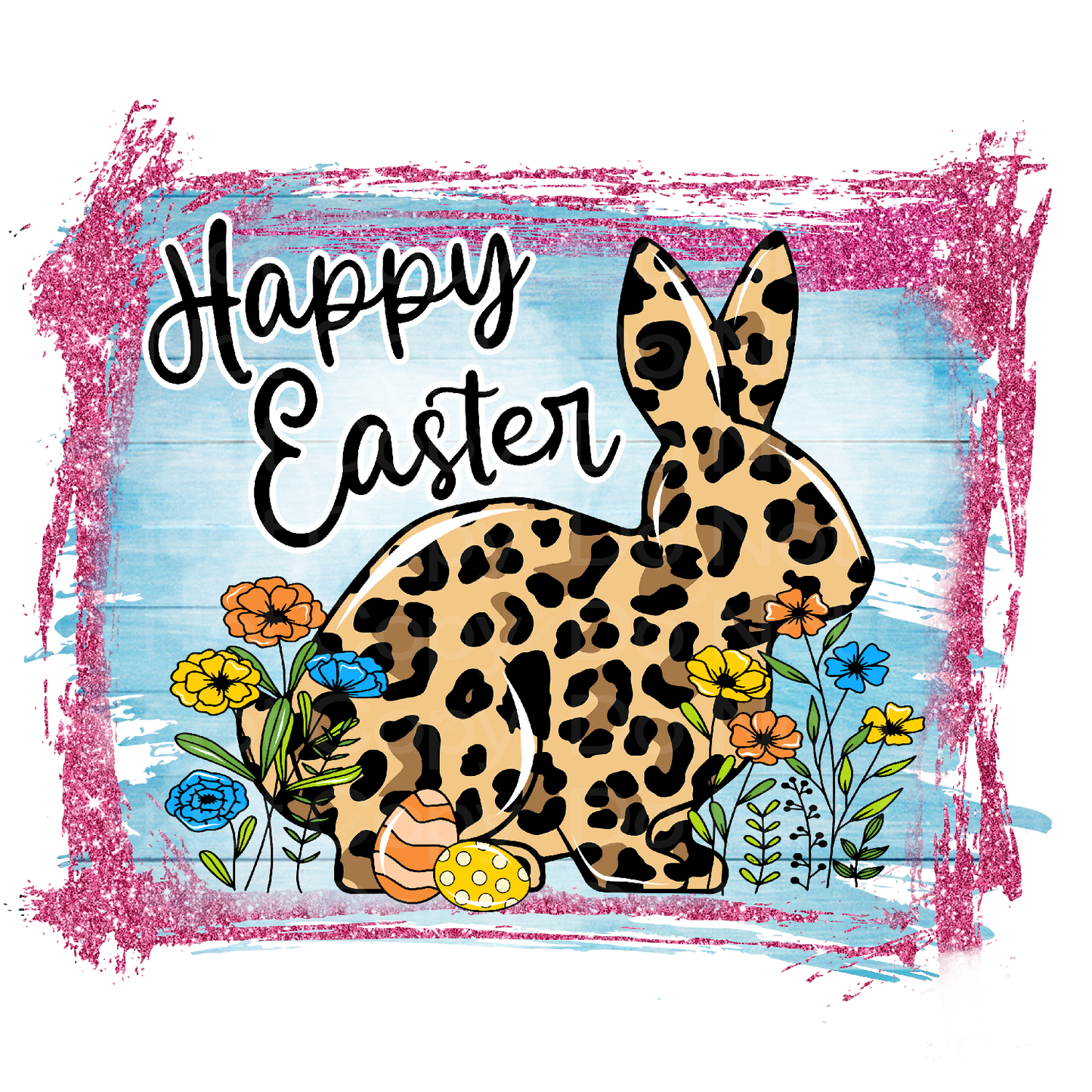 Easter Leopard Print Bunny Transfer Film 2476