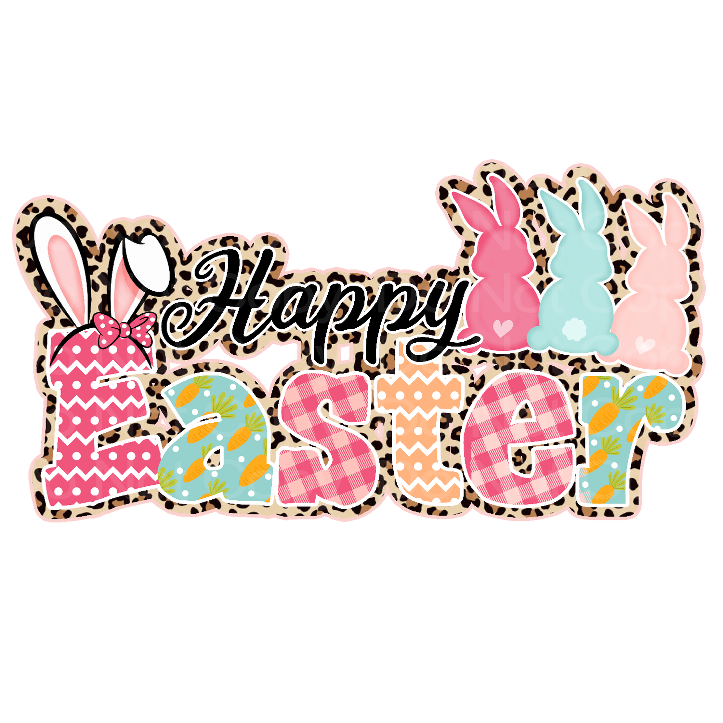 Happy Easter Bunny Transfer Film 2486
