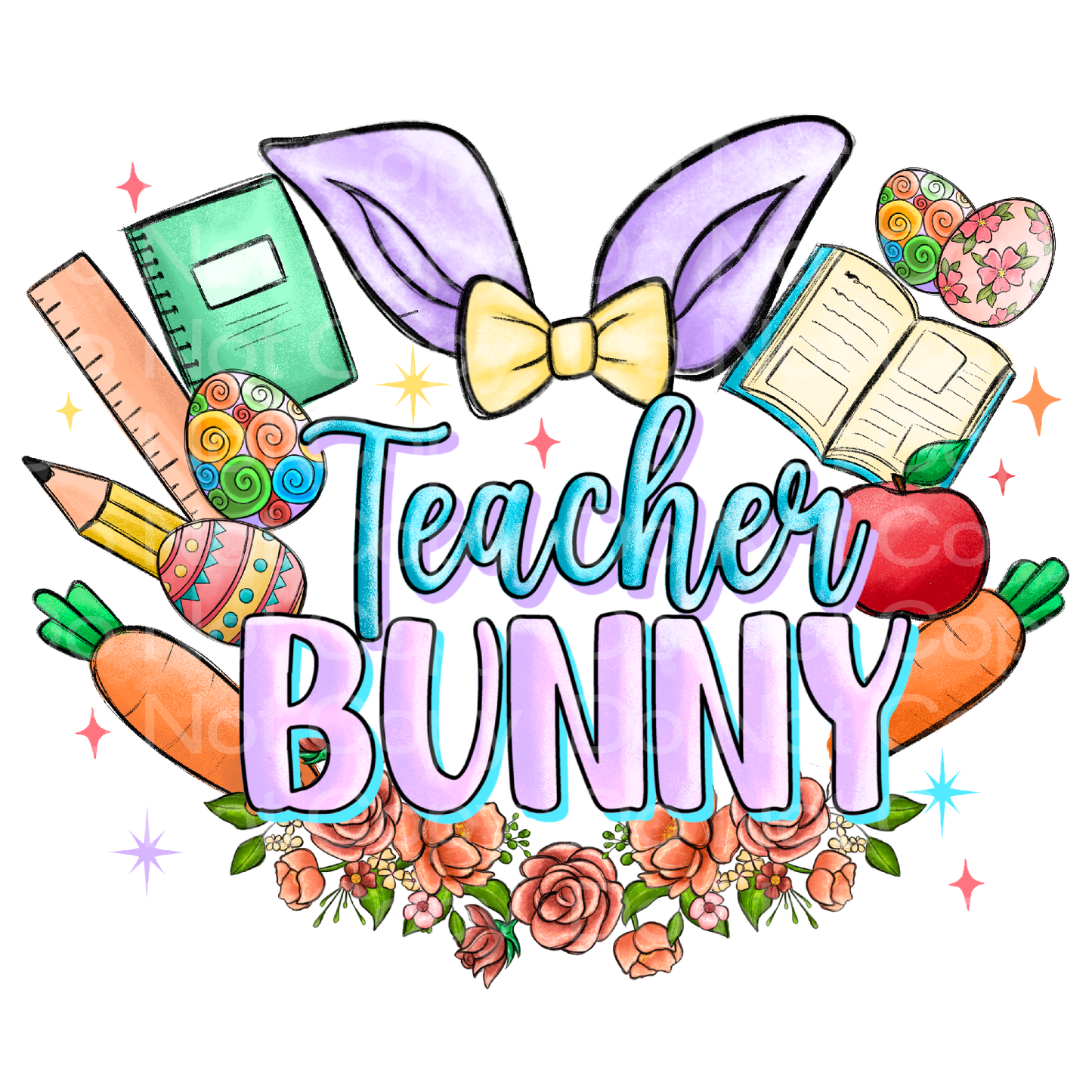 Easter Teacher Bunny Transfer Film 2417