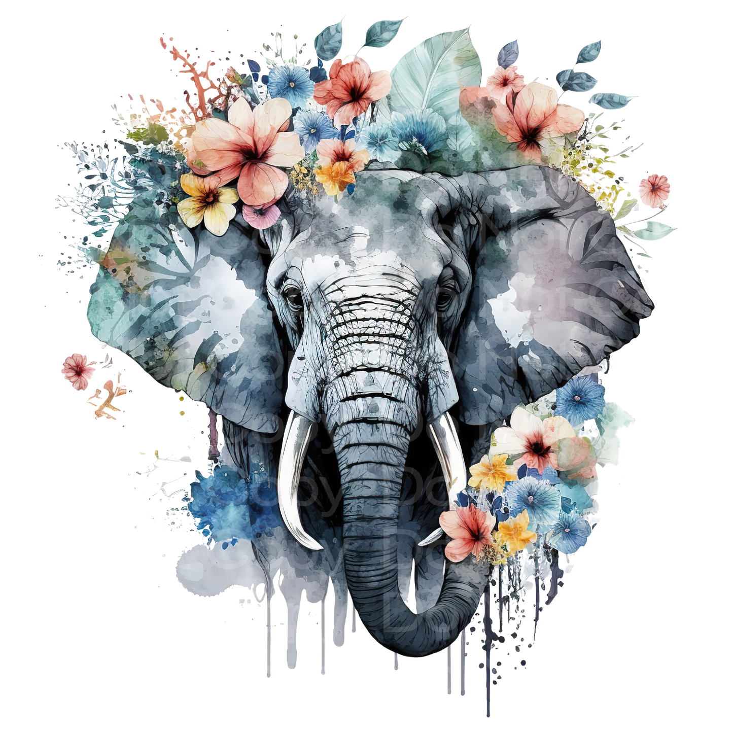 Floral Elephant Transfer Film 482