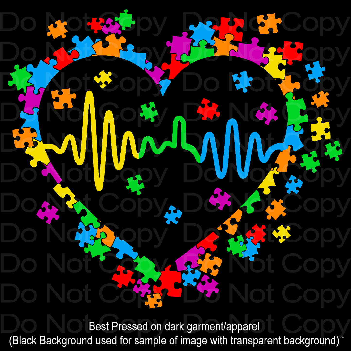 Beating Heart for Autism Awareness Transfer Film 1538