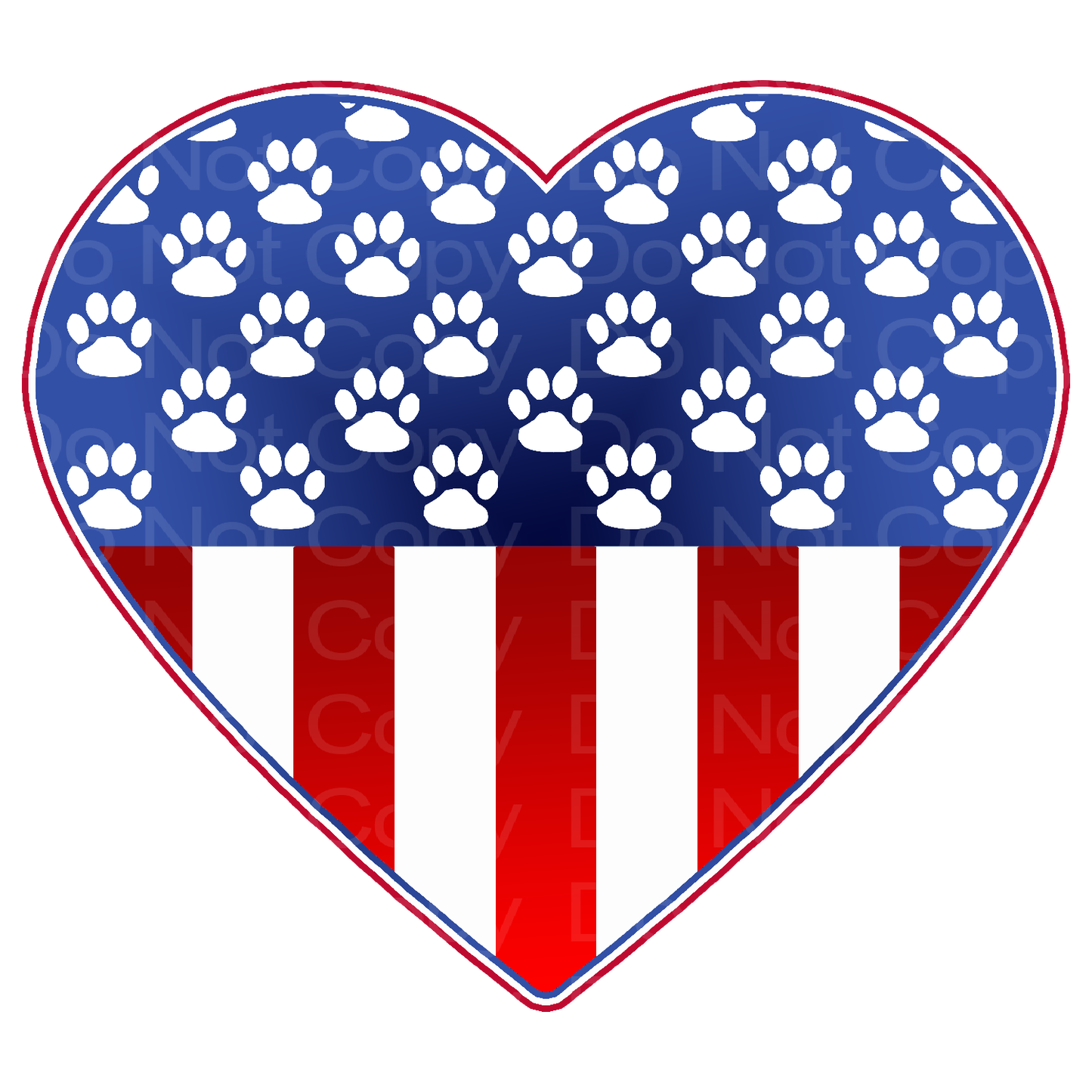 July 4th Heart Transfer Film 1639