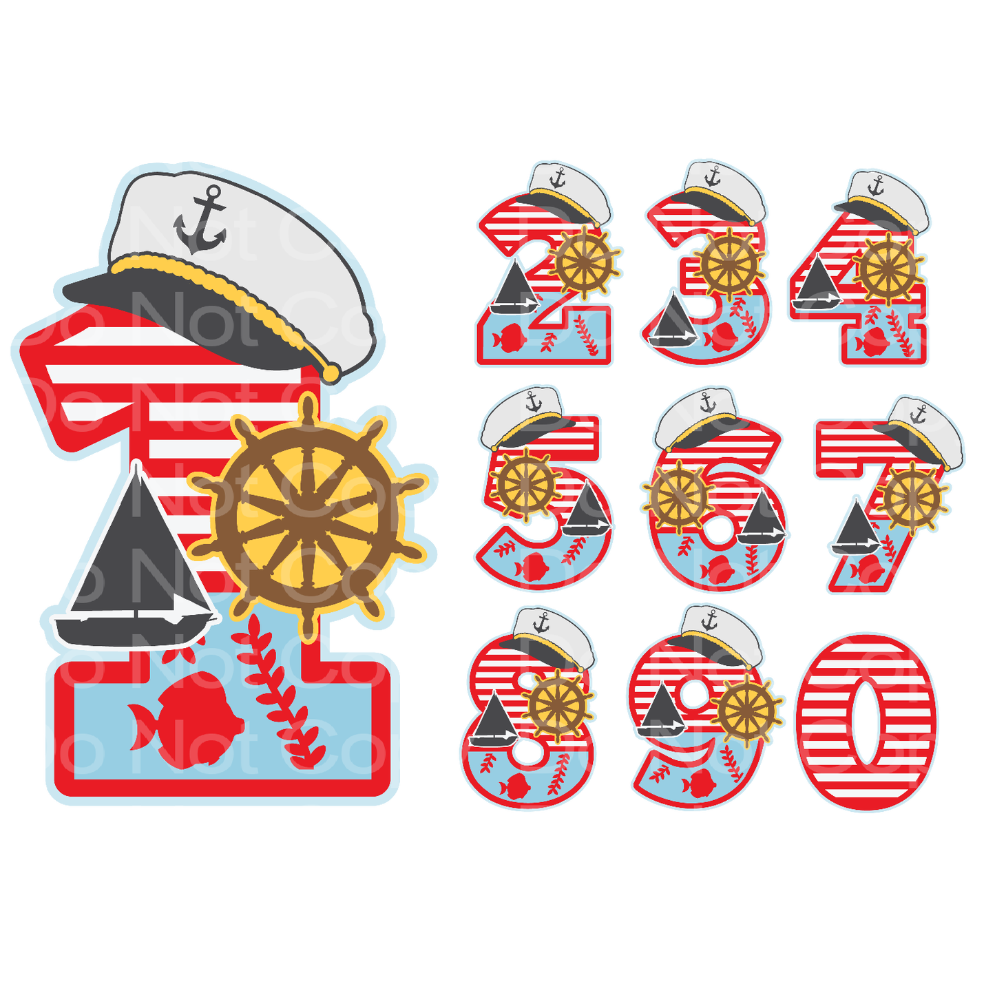 Nautical Celebration Number Transfer Film 3041