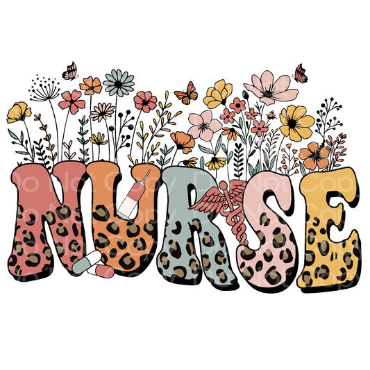 Boho Nurse Flowers Transfer Film 1842