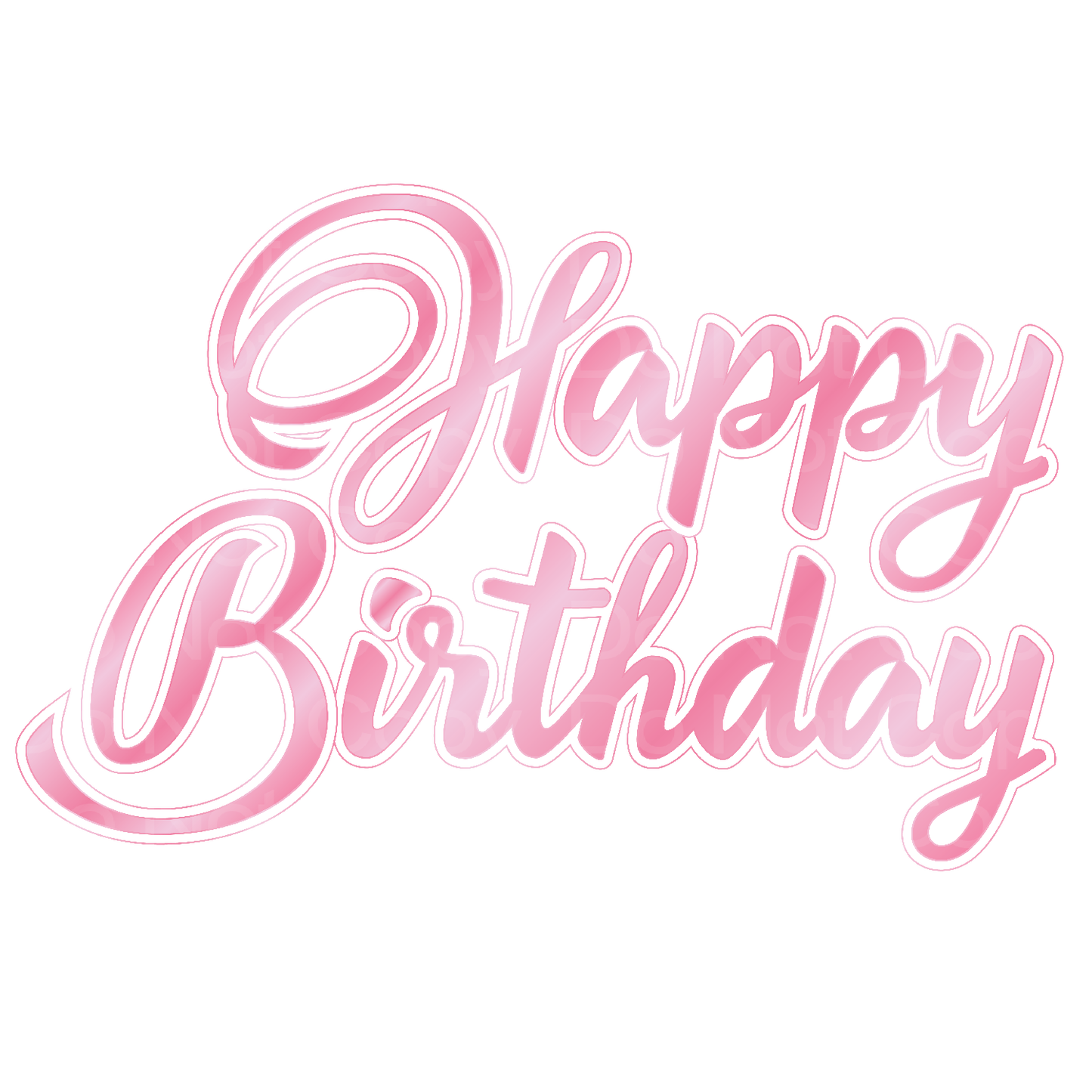 Pink Happy Birthday Transfer Film 03002