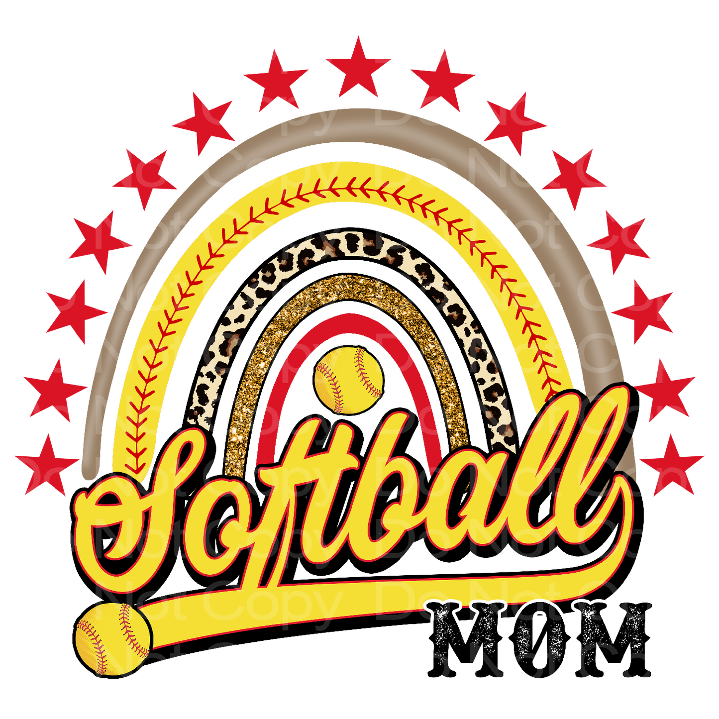 Rainbow Softball Mom Transfer Film 0323