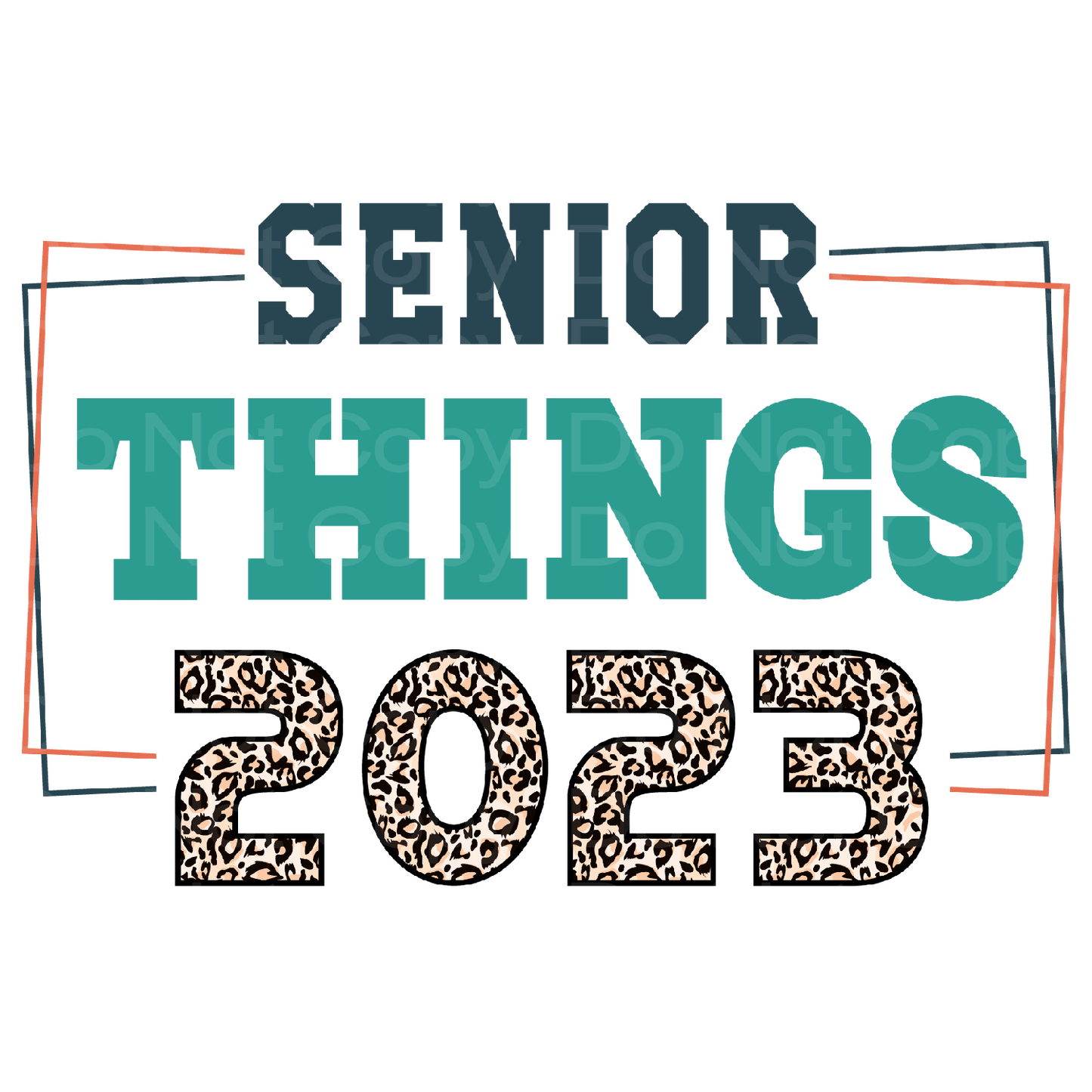 Senior Things 2023 Leopard Letters Transfer Film 8001
