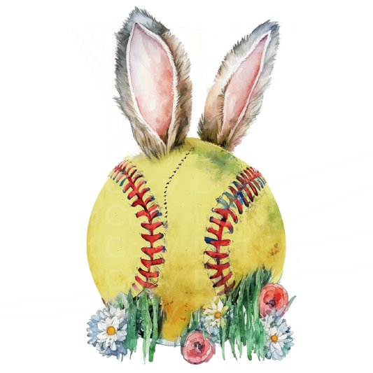 Easter Softball Bunny Ears Transfer Film 2495