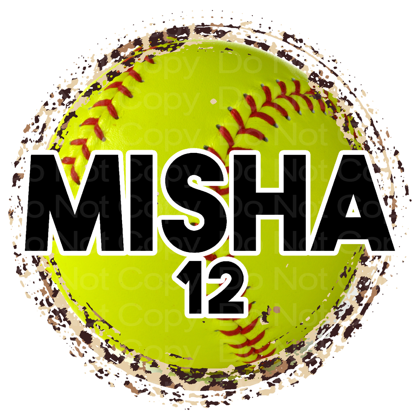 Customize it! Softball with Name & Number Transfer Film 5018