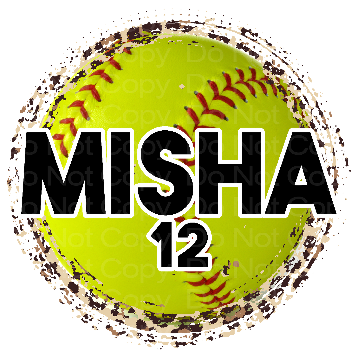 Customize it! Softball with Name & Number Transfer Film 5018
