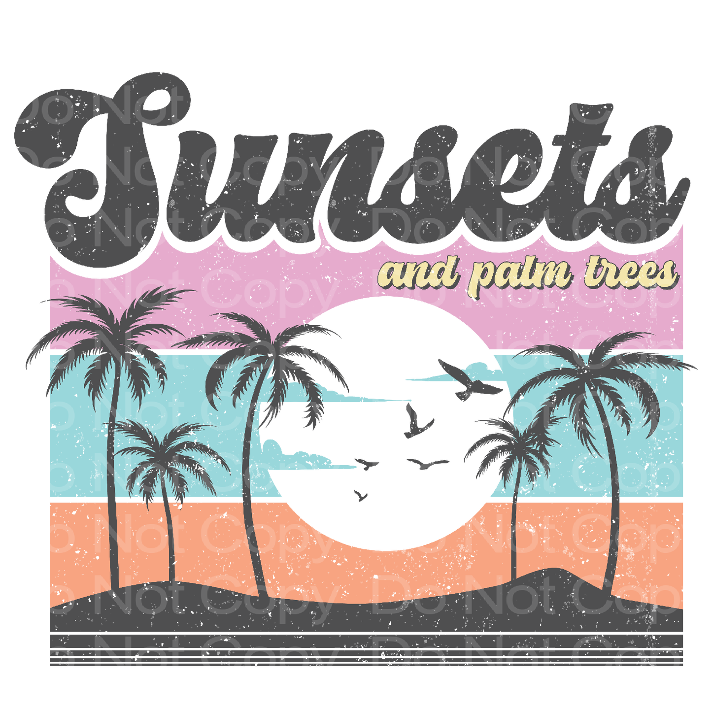 Sunsets and Palm Trees Transfer Film 2224