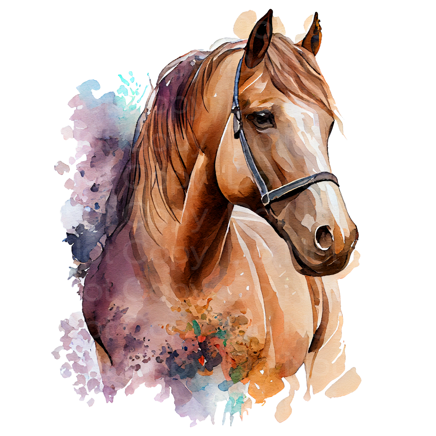 Watercolor Horse Transfer Film 484