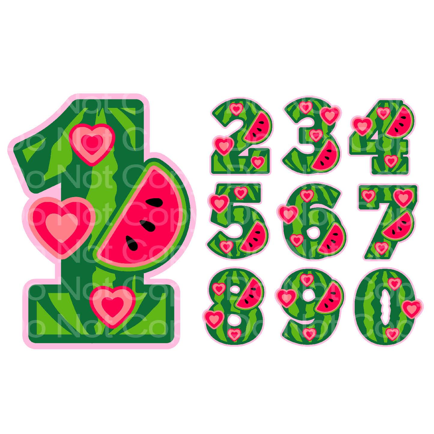 Watermelon Celebration Number Transfer Film 3040