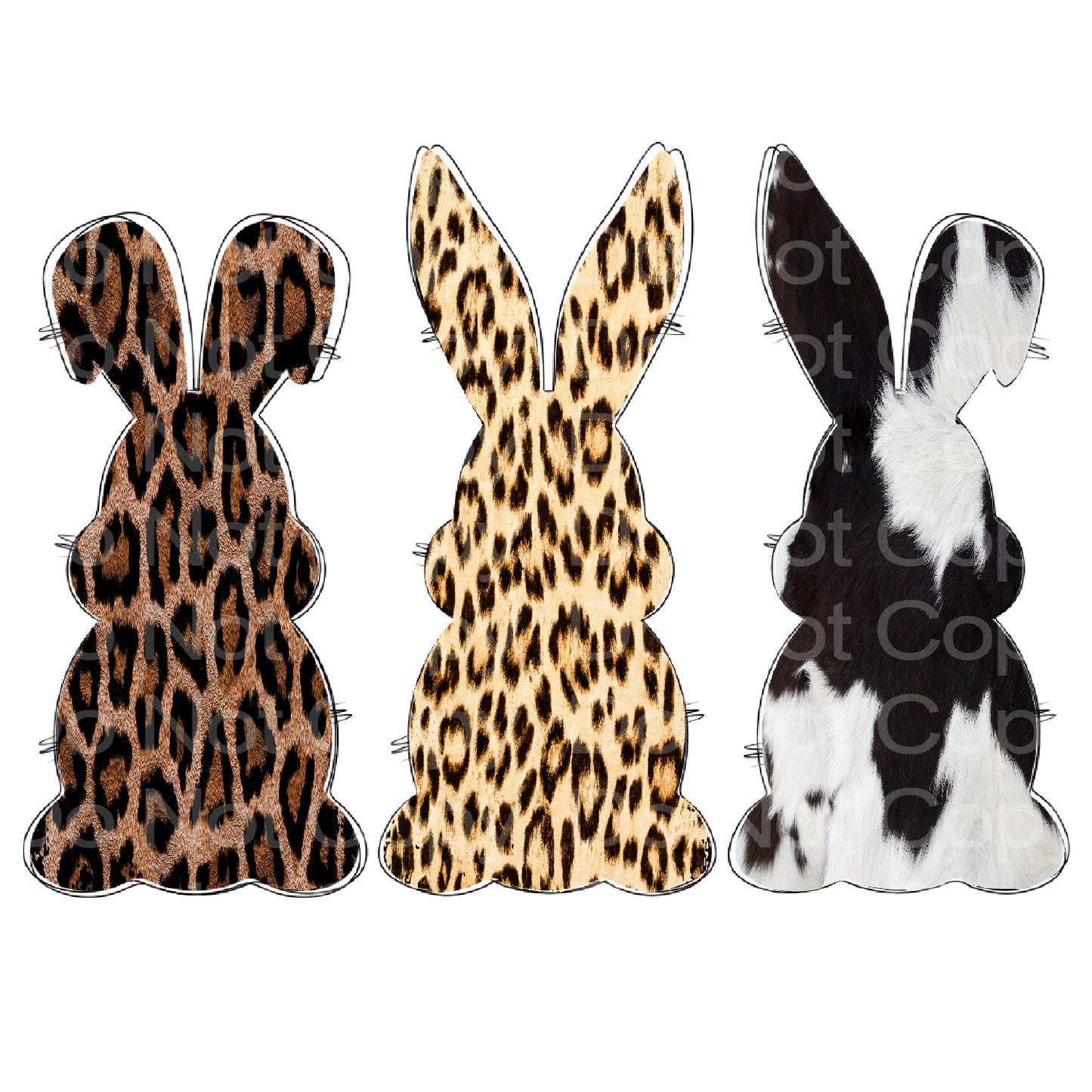 Leopard Cheetah Cow Bunnies Transfer Film 496