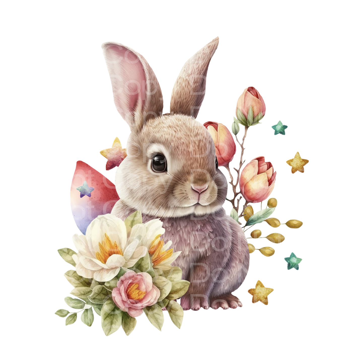 Easter Bunny Flowers Transfer Film 2402