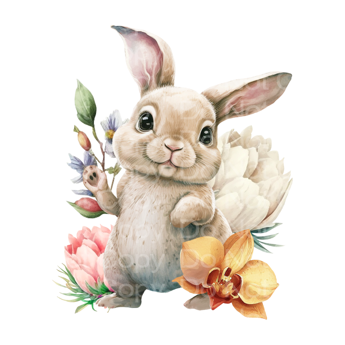 Easter Orchid Bunny Transfer Film 2403