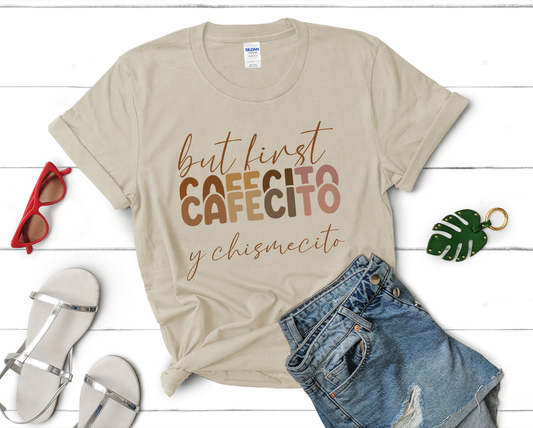 But First Cafecito Adult Cotton T-shirt
