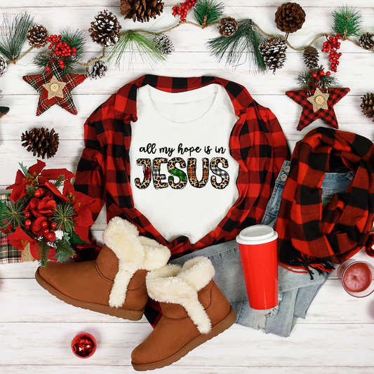 Christmas All My Hope is in Jesus Women's White Tee