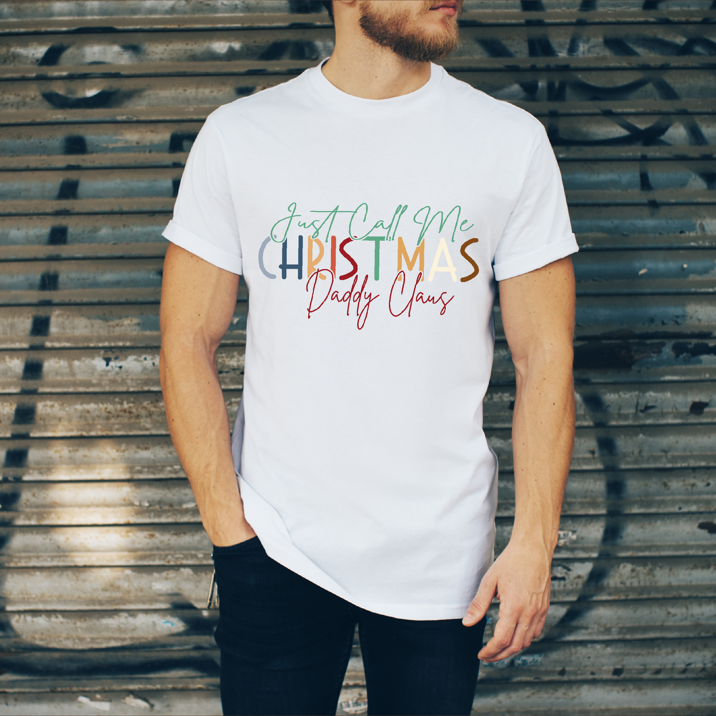 Christmas They call me Daddy Claus Men's White Tee