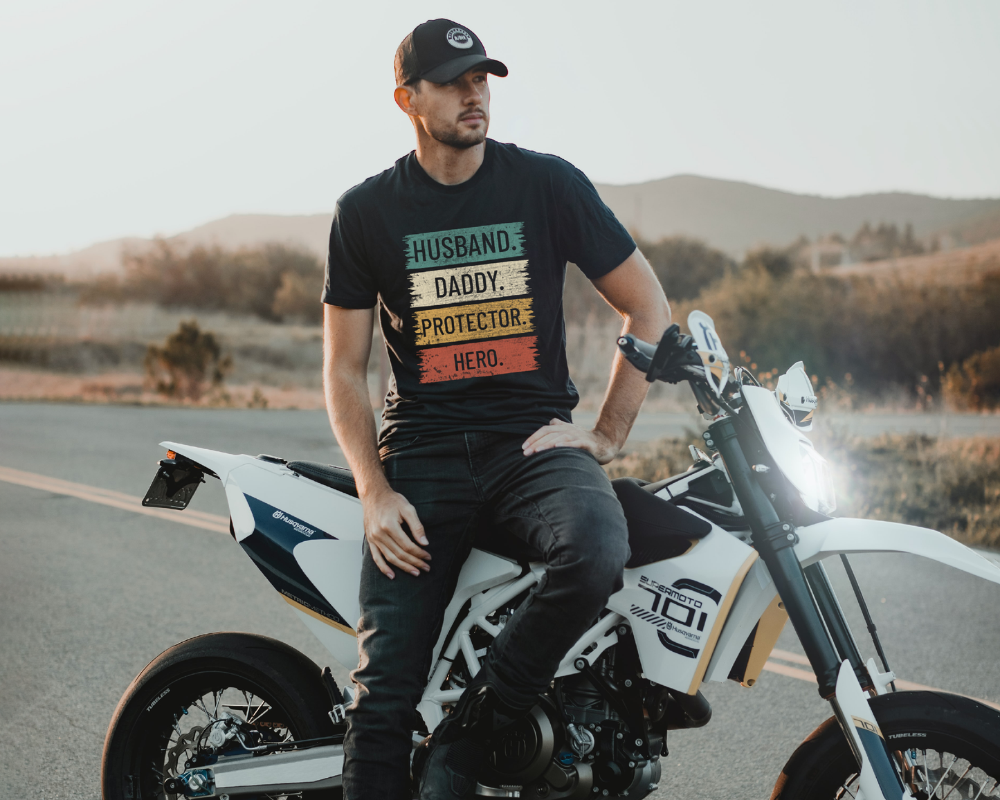 Husband Daddy Protector Hero Adult Cotton T-shirt