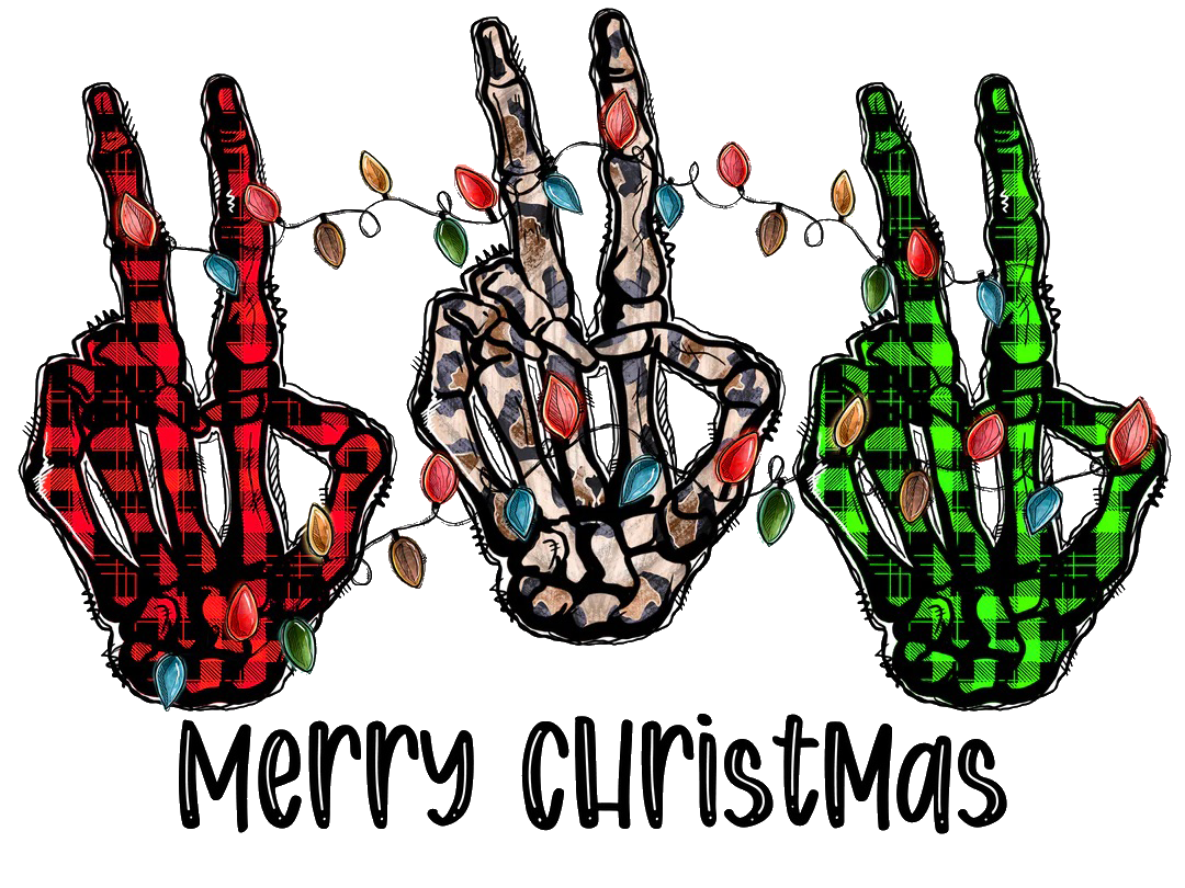 Xmas Skeleton Peace Transfer Film 1201