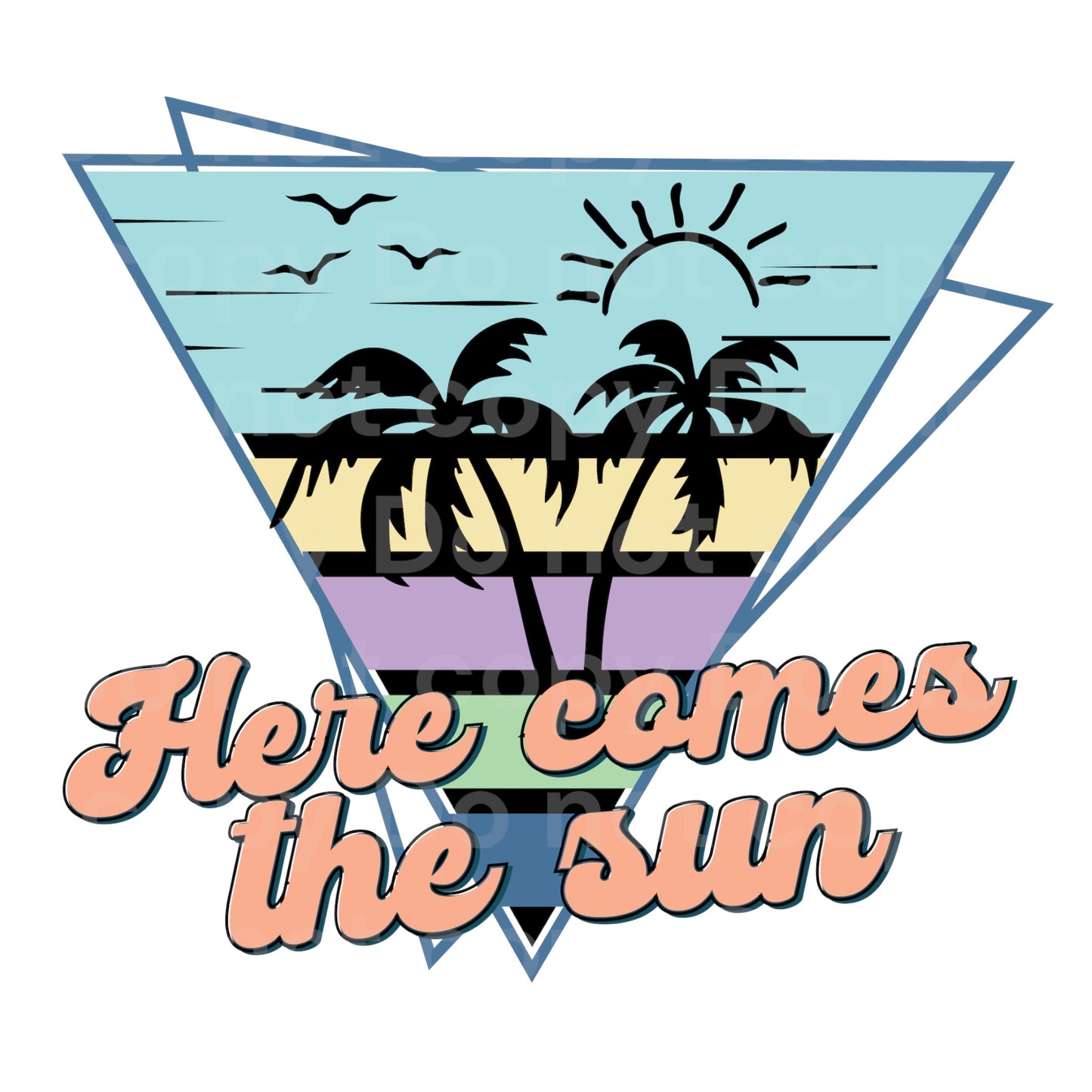 Retro Here comes the sun Transfer Film 1740