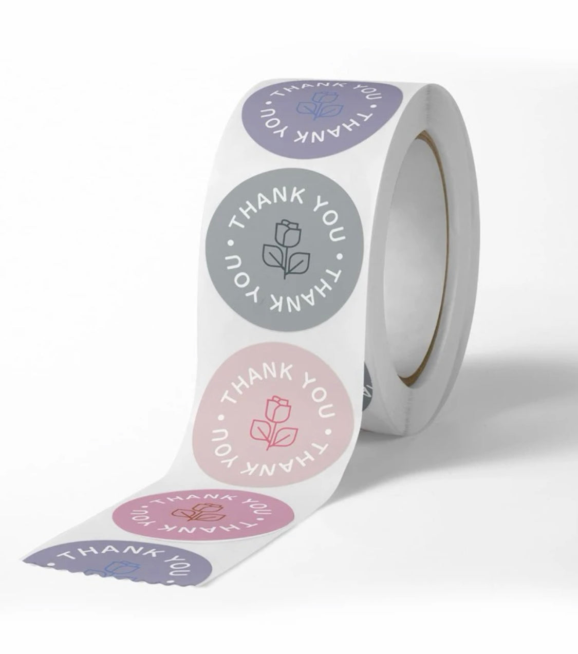 Thank you 1” 4 Color Sticker Roll