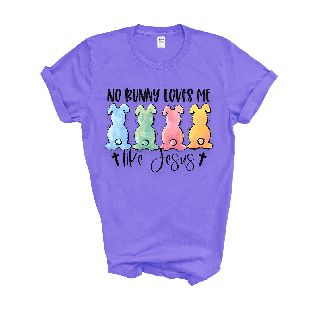 No Bunny Loves Me like Jesus Adult Cotton T-shirt