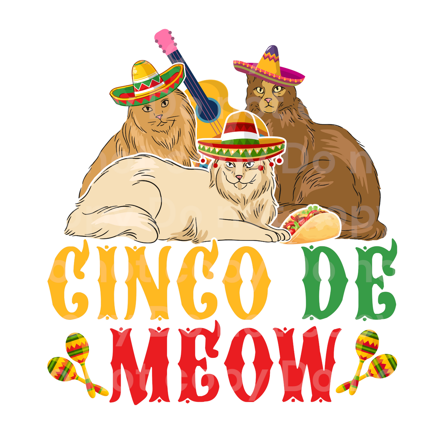 Cinco de Meow Transfer Film 7027