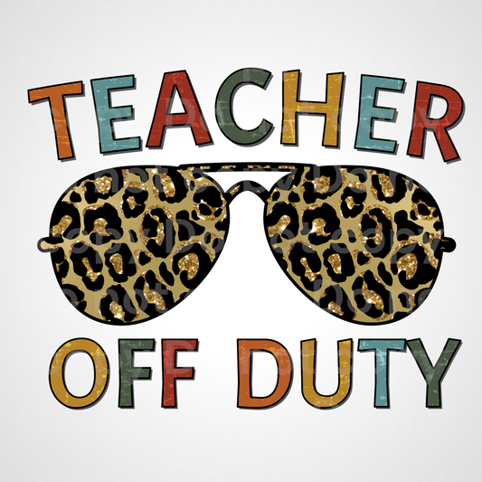 Aviator Glasses Teacher off Duty Transfer Film 2196
