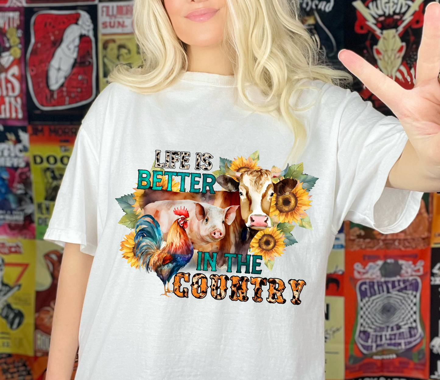 Life is better in the country Adult Cotton T-shirt