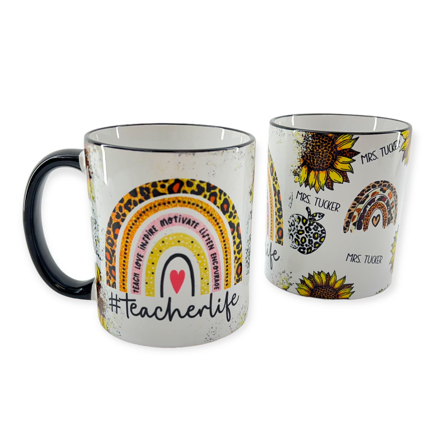 Teacher Gift Teacher Life Hashtag Mug with Name 11 oz.