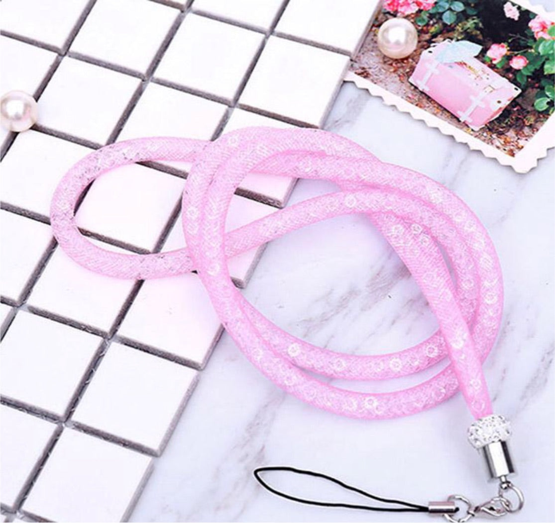 Bling Rhinestone phone case lanyard with loop