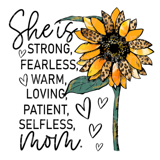 She is Strong Sunflower Transfer Film 0428