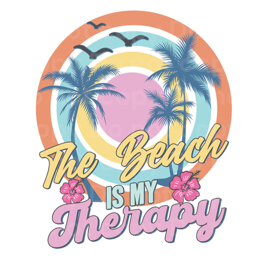 Retro the beach is my therapy Transfer Film 1742