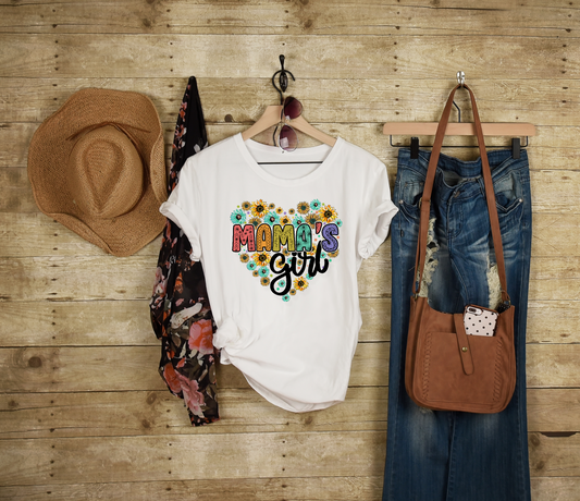 Sunflower Mama’s girl heart Adult Cotton T-shirt