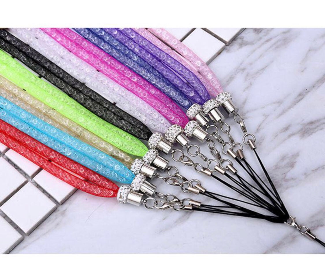 Bling Rhinestone phone case lanyard with loop