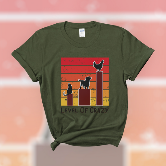 Chicken lover level of crazy Adult Cotton T-shirt