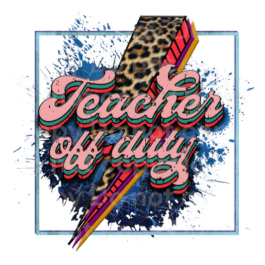 Lightning bolt Teacher Off Duty Transfer Film 2185