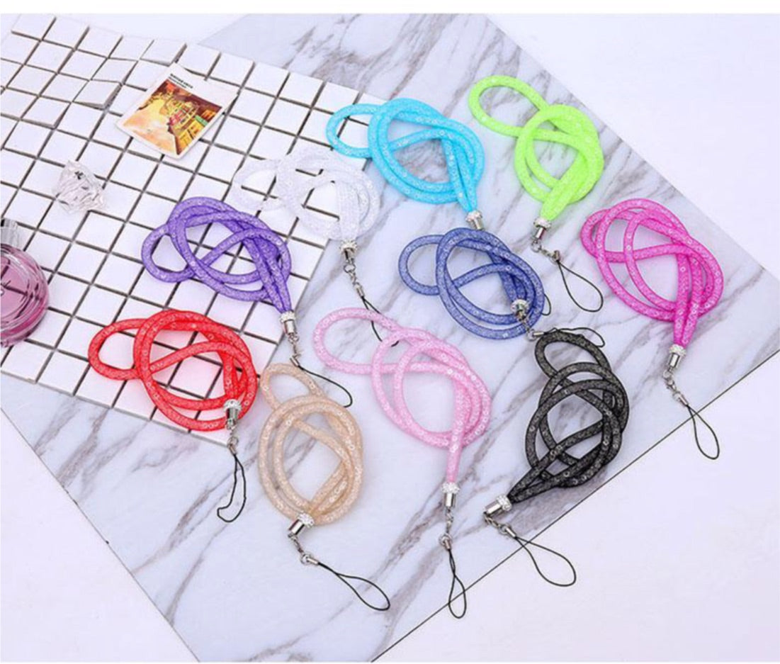 Bling Rhinestone phone case lanyard with loop