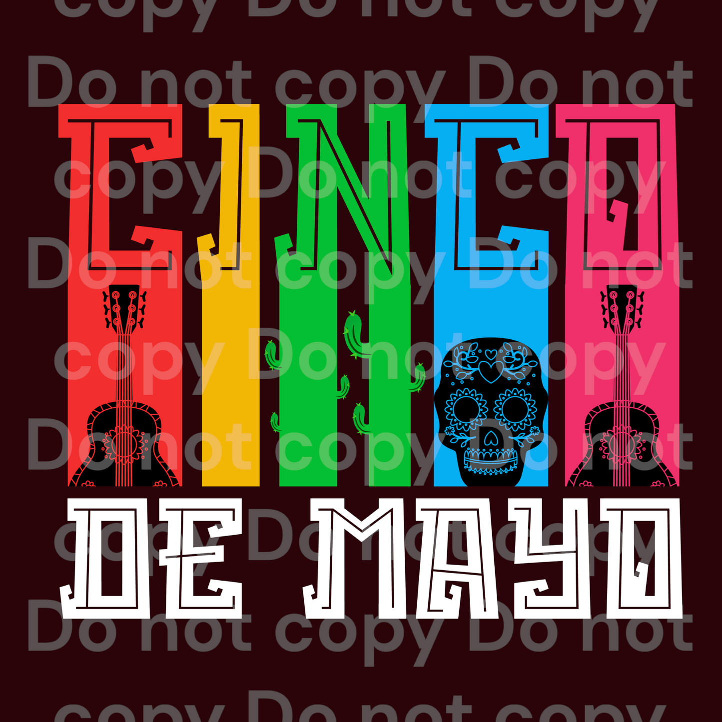 Cinco de Mayo colorful Transfer Film 7024
